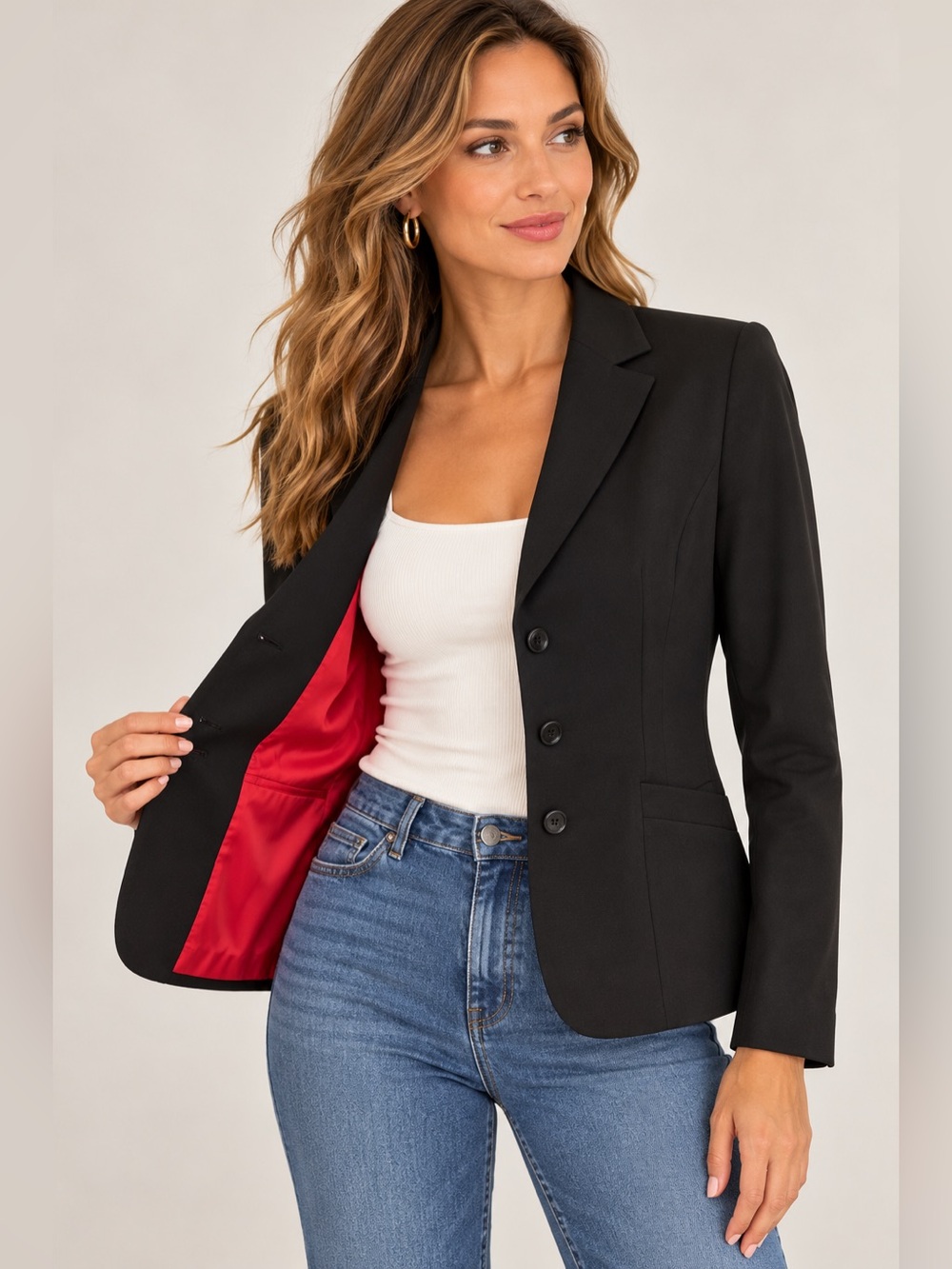 Elie Tahari Black Tailored Fitted Blazer Jacket 3 Button Women's 6